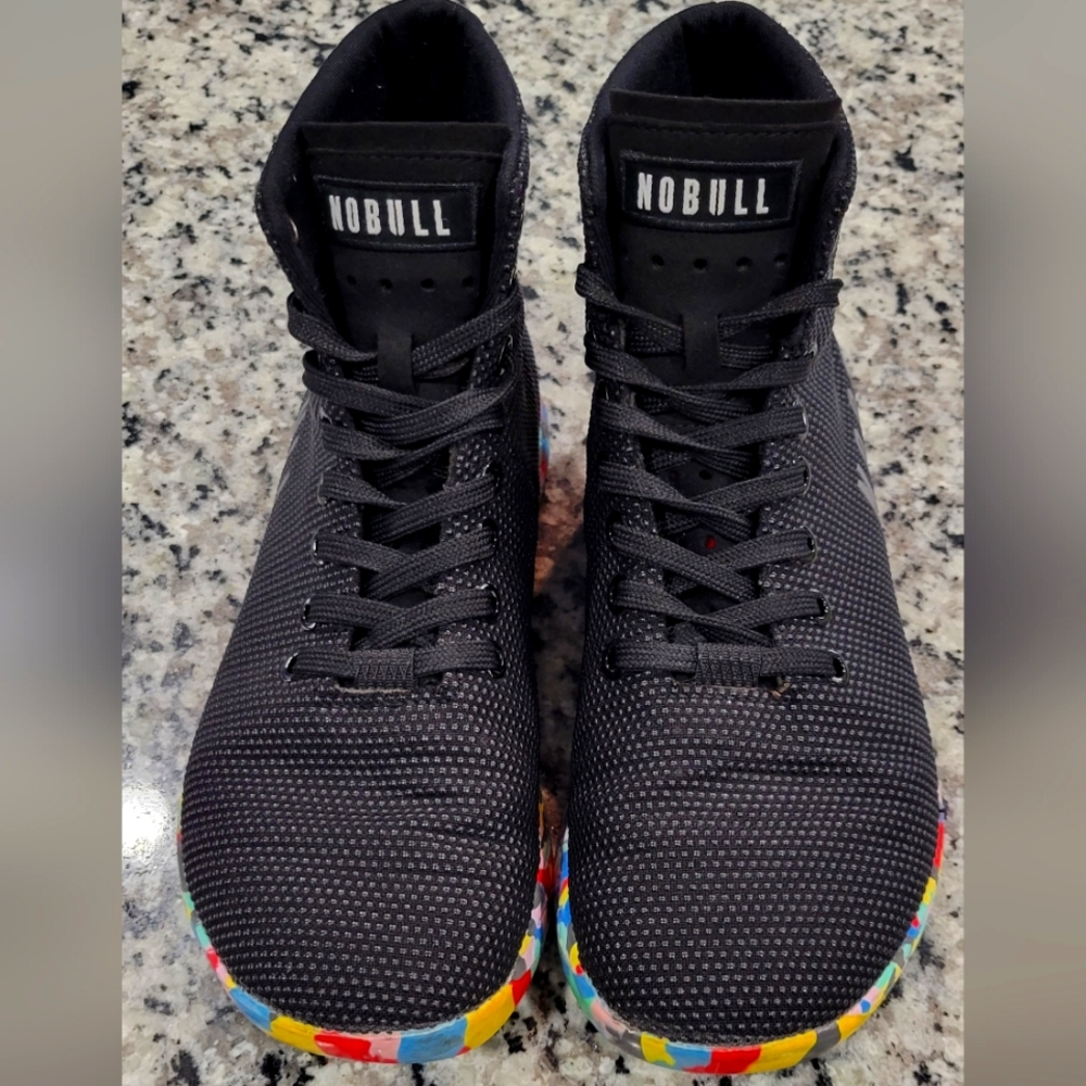 NOBULL hi-tops with floral bottoms